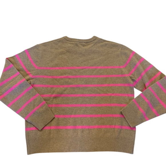 Marine Layer NEW NWT Women’s M Harper Camel / Pink Striped Cashmere Sweater - Picture 8 of 12
